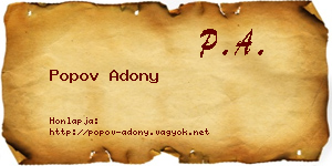 Popov Adony névjegykártya